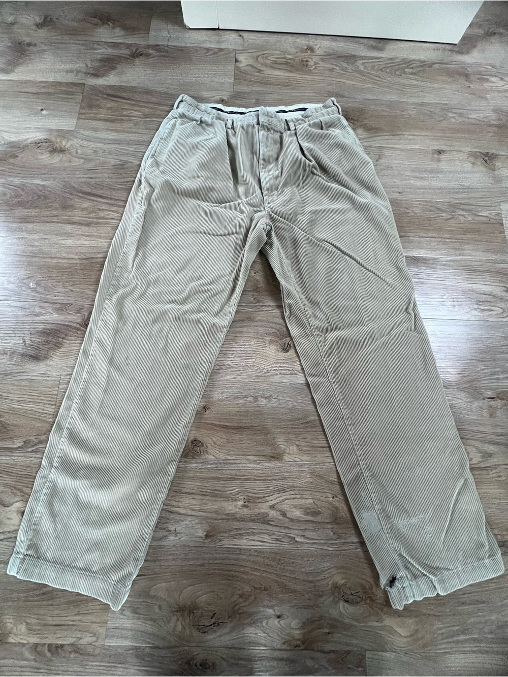 Vintage Distressed Ralph Lauren Beige Corduroy Trousers